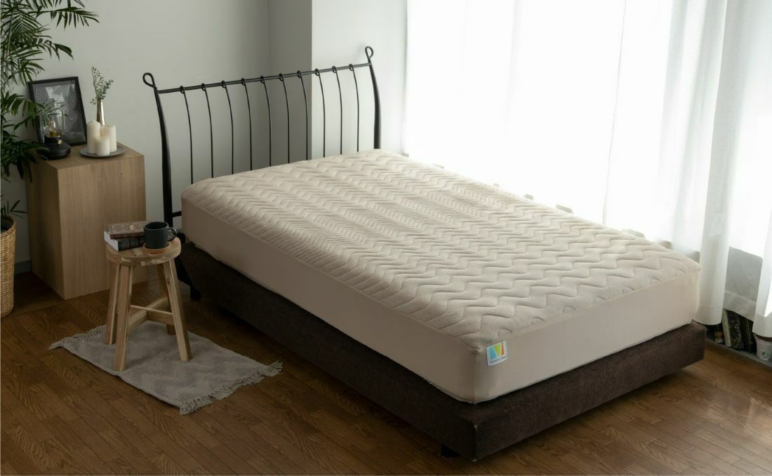 Recovery Sleep 血行促進・疲労回復寝具敷き　パッド 敷きパッドダブル（140×205cm）　+枕パッド（43ｘ63㎝）セット 一般医療機器　ベージュ